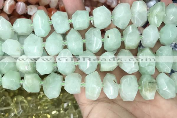 CNG3608 15.5 inches 13*20mm - 15*24mm faceted nuggets light prehnite beads