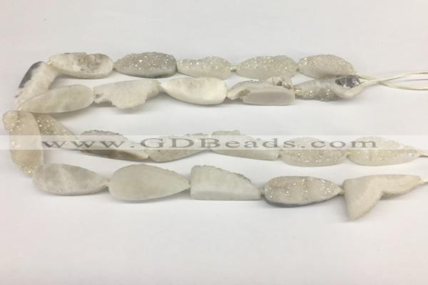 CNG3625 15.5 inches 12*35mm teardrop druzy agate beads