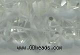 CNG365 15.5 inches 10*20mm faceted nuggets white crystal beads