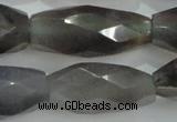 CNG373 15.5 inches 20*35mm faceted nuggets grey agate beads