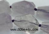 CNG380 15.5 inches 22*30mm faceted nuggets amethyst beads