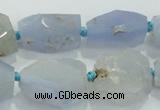 CNG404 15.5 inches 15*20mm - 18*30mm faceted nuggets blue chalcedony beads