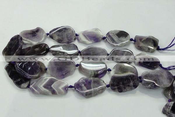 CNG453 15.5 inches 20*25mm - 25*40mm nuggets amethyst gemstone beads