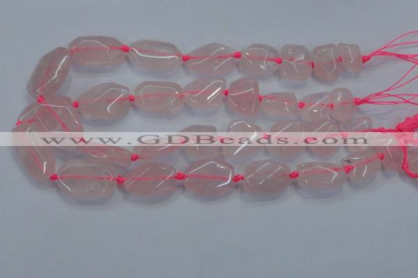 CNG465 15.5 inches 13*18mm - 20*30mm nuggets rose quartz beads