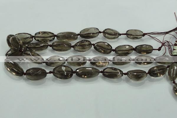 CNG475 15.5 inches 15*20mm - 25*35mm faceted nuggets smoky quartz beads