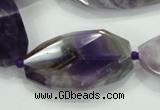 CNG483 15.5 inches 20*32mm twisted & faceted nuggets amethyst beads