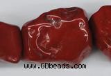 CNG50 15.5 inches 25*35mm nuggets red jasper gemstone beads