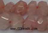 CNG5005 15.5 inches 12*16mm - 15*20mm faceted nuggets rose quartz beads