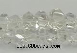 CNG5022 15.5 inches 6*8mm - 10*14mm faceted nuggets white crystal beads