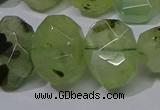 CNG5135 15*18mm - 15*20mm faceted freeform green rutilated quartz beads