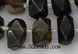 CNG5215 15.5 inches 12*16mm - 15*20mm faceted nuggets smoky quartz beads