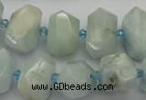 CNG5217 15.5 inches 12*16mm - 15*20mm faceted nuggets aquamarine beads