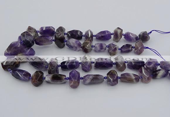 CNG5306 15.5 inches 12*16mm - 15*20mm faceted nuggets amethyst beads