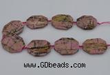 CNG5316 15.5 inches 25*35mm - 35*45mm freeform rhodonite beads