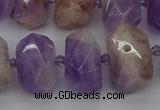 CNG5328 12*16mm - 15*20mm faceted nuggets lavender amethyst beads