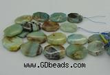 CNG5352 15.5 inches 20*30mm - 35*45mm faceted freeform amazonite beads