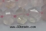 CNG5366 15.5 inches 12*16mm - 15*20mm faceted nuggets rose quartz beads