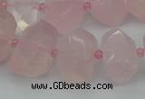 CNG5367 15.5 inches 12*16mm - 15*20mm faceted nuggets rose quartz beads