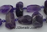 CNG5370 15.5 inches 10*15mm - 15*25mm faceted nuggets amethyst beads