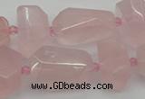 CNG5372 15.5 inches 12*16mm - 18*25mm faceted nuggets rose quartz beads