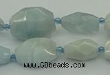 CNG5392 15.5 inches 10*14mm - 15*25mm faceted nuggets aquamarine beads