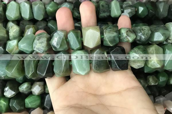 CNG5440 12*16mm - 15*20mm faceted nuggets Canadian jade beads