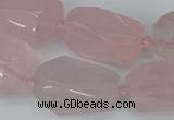 CNG5444 12*16mm - 15*25mm faceted nuggets rose quartz beads