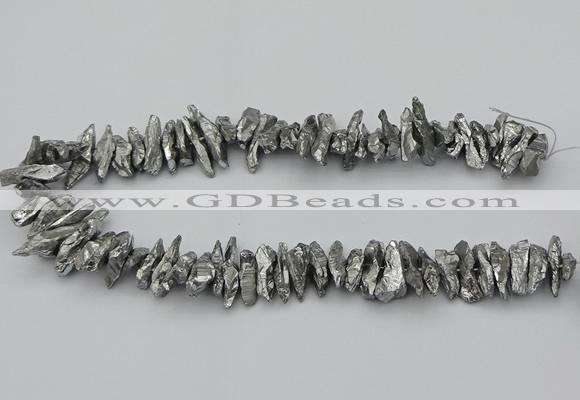 CNG5461 15.5 inches 6*10mm - 8*20mm nuggets plated quartz beads