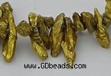 CNG5462 15.5 inches 6*10mm - 8*20mm nuggets plated quartz beads