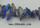 CNG5466 15.5 inches 6*10mm - 8*20mm nuggets plated quartz beads