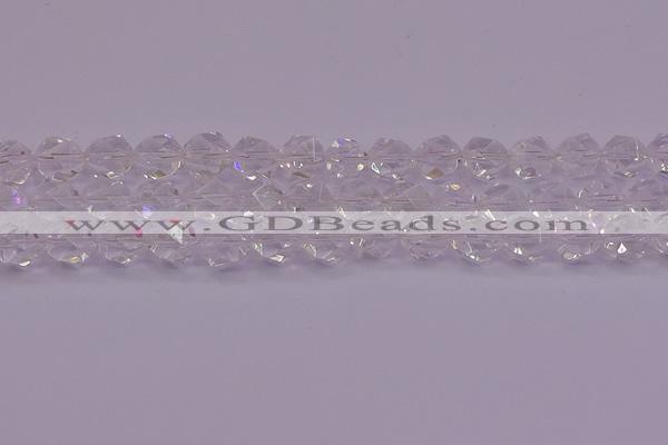 CNG5473 15.5 inches 10mm faceted nuggets white crystal beads