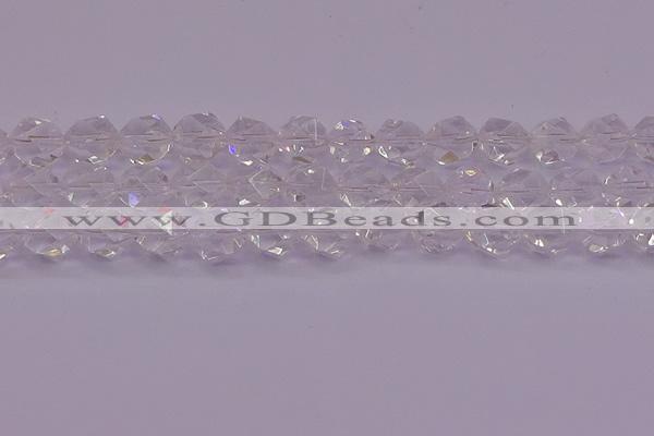 CNG5474 15.5 inches 12mm faceted nuggets white crystal beads