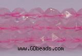 CNG5482 15.5 inches 8mm faceted nuggets rose quartz beads