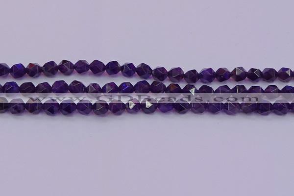 CNG5492 15.5 inches 8mm faceted nuggets amethyst gemstone beads