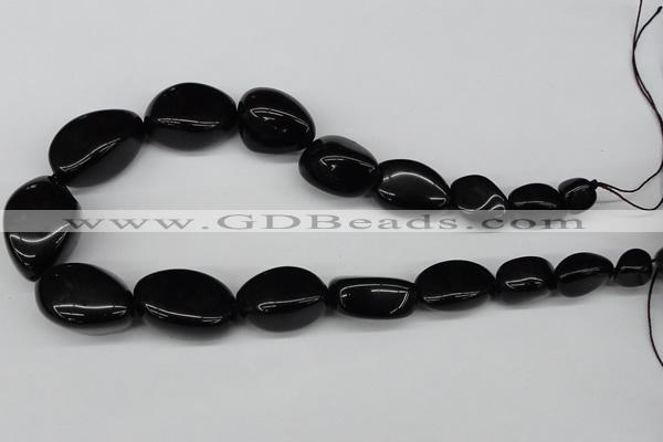 CNG55 15.5 inches 10*12mm - 20*35mm nuggets black agate beads