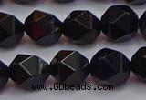 CNG5504 15.5 inches 12mm faceted nuggets black agate beads