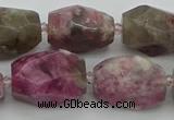 CNG5523 12*16mm - 15*25mm faceted nuggets pink tourmaline beads