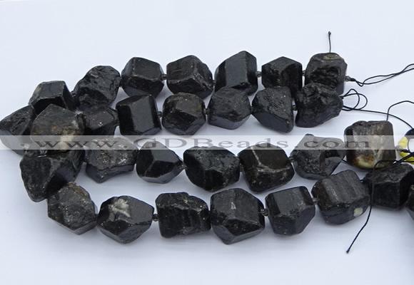 CNG5557 15.5 inches 18*22mm - 22*25mm nuggets black tourmaline beads