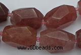 CNG5585 12*16mm - 15*25mm faceted nuggets strawberry quartz beads