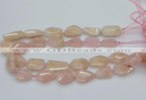 CNG5590 15.5 inches 15*20mm - 22*30mm faceted freeform morganite beads