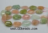 CNG5591 15.5 inches 22*28mm - 25*35mm faceted freeform morganite beads