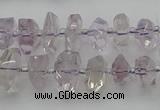 CNG5600 15.5 inches 6*16mm - 8*18mm faceted nuggets amethyst beads