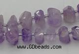 CNG5601 6*16mm - 8*18mm faceted nuggets lavender amethyst beads