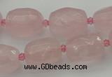 CNG5608 15.5 inches 10*14mm - 13*18mm faceted nuggets rose quartz beads