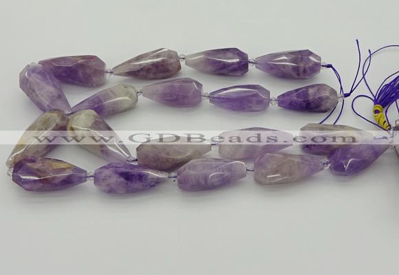 CNG5611 15*35mm - 18*45mm faceted teardrop lavender amethyst beads