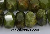 CNG5625 15.5 inches 10*14mm - 13*18mm faceted nuggets green garnet beads