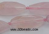 CNG5631 15.5 inches 15*35mm - 18*40mm faceted rice rose quartz beads