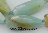 CNG5640 15.5 inches 15*35mm - 18*45mm faceted teardrop amazonite beads