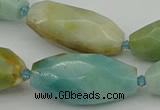 CNG5641 15.5 inches 15*35mm - 18*40mm faceted rice amazonite beads