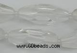 CNG5647 15.5 inches 15*35mm - 18*40mm faceted rice white crystal beads